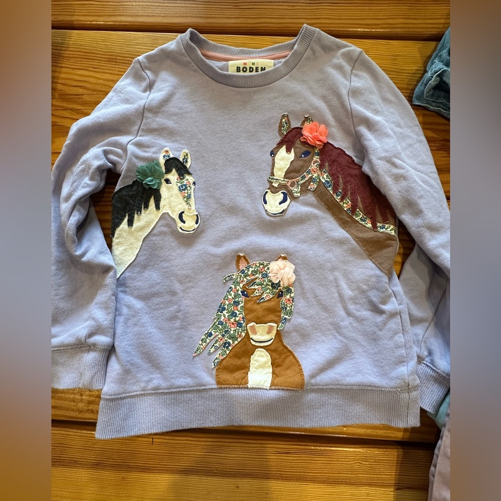 Mini Boden Horse Sweatshirt!